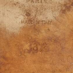 Pre Owned Saint Laurent Burgundy Patent Leather Tribute Flat Slides Size 38.5