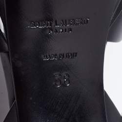 Pre Owned Saint Laurent Black Leather Tribute Sandals Size 38