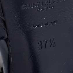 Pre Owned صندل سان لوران تريبوت جلد أسود لامع نعل سميك مقاس 37.5