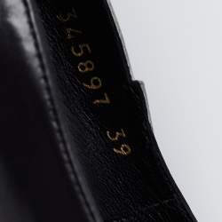 Saint Laurent Black/White Leather Janis Flash Pumps Size 39