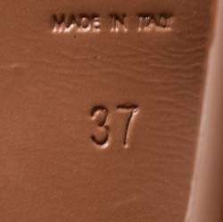 Pre Owned Saint Laurent Brown Patent Leather Tribute Platform Sandals Size 37