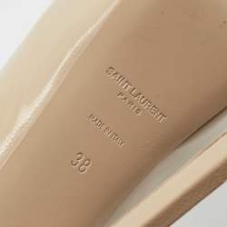 Saint Laurent Beige Leather Tribtoo Platform Pumps Size 38