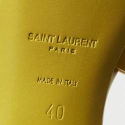 Pre Owned Saint Laurent Yellow Patent Leather Tribute Sandals Size 40
