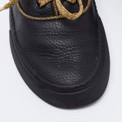 Saint Laurent Black Leather Low Top Sneakers Size 36