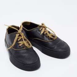 Saint Laurent Black Leather Low Top Sneakers Size 36