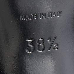 مملوكة مسبقًا Saint Laurent Silver Python Embossed Leather Tribute Sandals Size 38.5