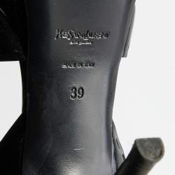 Saint Laurent Black Patent Leather Tribute Sandals Size 39
