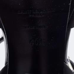 Pre Owned Saint Laurent Black Leather Studded Tribute Platform Sandals Size 40.5