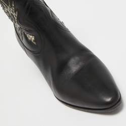 مملوكة مسبقًا Saint Laurent Black Leather Ayers Ankle Boots Size 36