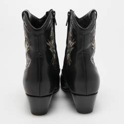 مملوكة مسبقًا Saint Laurent Black Leather Ayers Ankle Boots Size 36