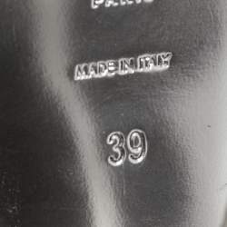 Pre Owned Saint Laurent Silver Lizard Embossed Leather Tribute Sandals Size 39 