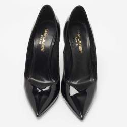 Pre Owned Saint Laurent Black Patent Leather Kiki Pumps Size 36