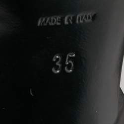 Pre Owned Saint Laurent Black Leather Tribute Sandals Size 35