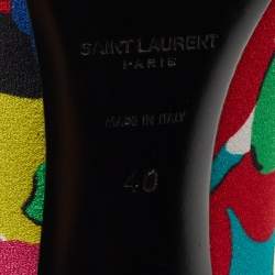 Saint Laurent Multicolor Printed Fabric Zoe Pumps Size 40