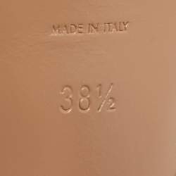 Pre Owned Saint Laurent Beige Patent Leather Tribute Sandals Size 38.5