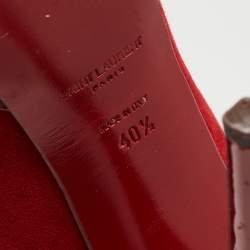 Saint Laurent Red Suede Platform Pumps Size 40.5