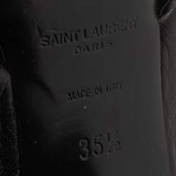 Pre Owned Saint Laurent Black leather Loulou Slide Sandals Size 35.5