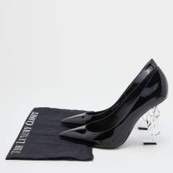 Pre Owned Saint Laurent Black Patent Leather Opyum Pointed Toe Pumps Size 40