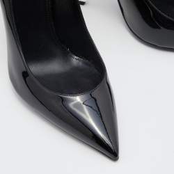 Pre Owned Saint Laurent Black Patent Leather Opyum Pointed Toe Pumps Size 40