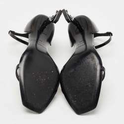 Pre Owned Saint Laurent Paris Black Patent Leather Opyum Sandals Size 39
