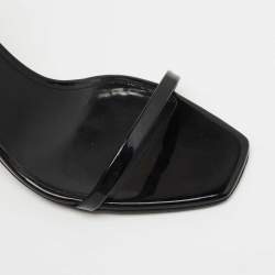 Pre Owned Saint Laurent Paris Black Patent Leather Opyum Sandals Size 39