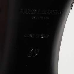 Pre Owned Saint Laurent Paris Black Patent Leather Opyum Sandals Size 39