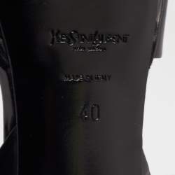 Pre Owned Saint Laurent Black Leather Tribute Sandals Size 40
