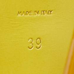 Pre Owned Saint Laurent Mustard Patent Leather Tribute Sandals Size 39