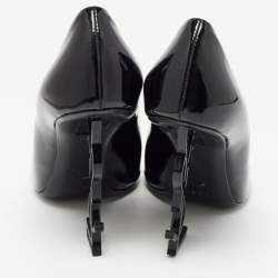 Pre Owned Saint Laurent Black Patent Leather Opyum Pumps Size 38