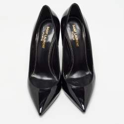 Pre Owned Saint Laurent Black Patent Leather Opyum Pumps Size 38