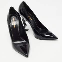 Pre Owned Saint Laurent Black Patent Leather Opyum Pumps Size 38