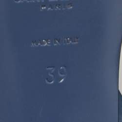 Pre Owned Saint Laurent Blue Leather Tribute Sandals Size 39