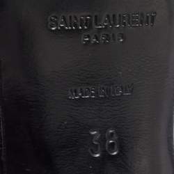 Saint Laurent Black Leather Tribute Sandals Size 38