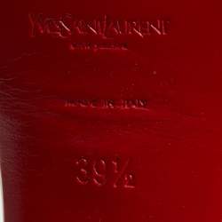 Pre Owned Yves Saint Laurent Orange Patent Leather Tribute Platform Sandals Size 39.5