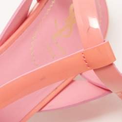 Pre Owned Saint Laurent Pink Patent Leather Tribute Sandals Size 39