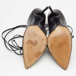 Saint Laurent Black/Metallic Leather Pointed Toe Pumps Size 41