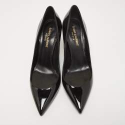 Pre Owned Saint Laurent Black Patent Leather Opyum Pumps Size 38.5
