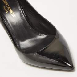 Pre Owned Saint Laurent Black Patent Leather Opyum Pumps Size 38.5