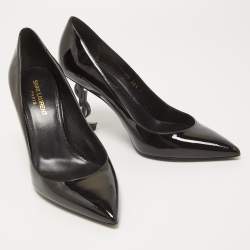 Pre Owned Saint Laurent Black Patent Leather Opyum Pumps Size 38.5