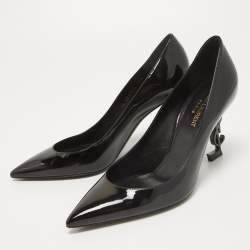 Pre Owned Saint Laurent Black Patent Leather Opyum Pumps Size 38.5
