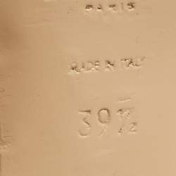 Pre Owned Saint Laurent Beige Patent Leather Tribute Sandals Size 39.5