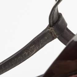 Pre Owned Saint Laurent Burgundy Patent Leather Tribute Platform Ankle Strap Sandals Size 39