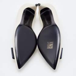 Saint Laurent Off-White Leather Anais Bow Pumps Size 41