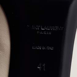 Saint Laurent Off-White Leather Anais Bow Pumps Size 41