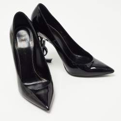 Pre Owned Saint Laurent Black Patent Leather Opyum Pumps Size 38