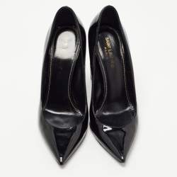 Pre Owned Saint Laurent Black Patent Leather Opyum Pumps Size 38
