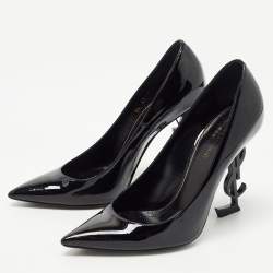 Pre Owned Saint Laurent Black Patent Leather Opyum Pumps Size 38