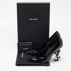 Pre Owned Saint Laurent Black Patent Leather Opyum Pumps Size 38