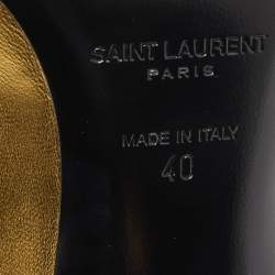 Pre Owned Saint Laurent Gold Leather Opyum Pumps Size 40