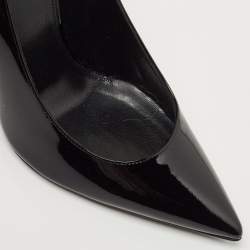 Pre Owned Saint Laurent Paris Black Patent Leather Opyum Pointed Toe Pumps Size 38